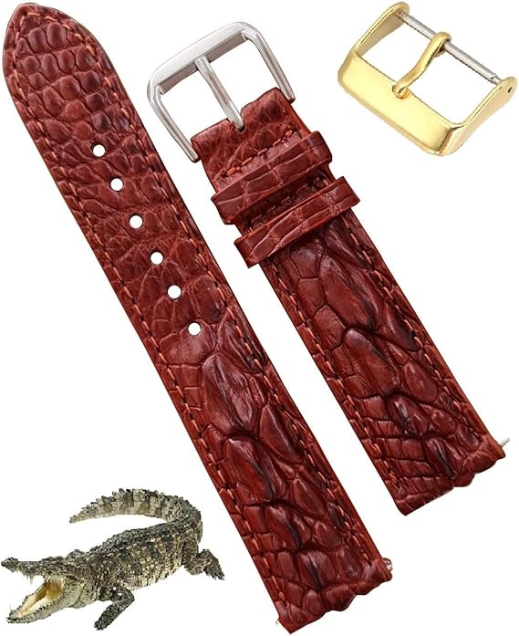 Handmade Crocodile Watch Strap Belly Hornback Wristband Alligator Watch