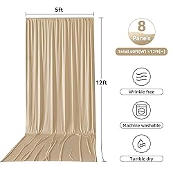 40ftx12ft Beige Backdrop Curtains for