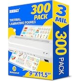 BURVAGY 300 Pack Laminating Sheets, 3 Mil, 9 x 11.5 Inches Thermal Laminating Pouches Lamination Sheet Paper for Laminator, C