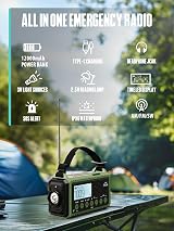 ROCAM Wind Up Radio AM/FM/SW 12000mAh Solar SOS Torch IPX6 Portable view 3