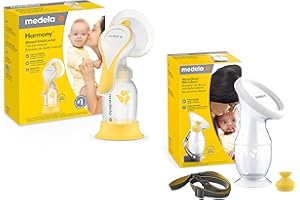 Medela Perfect Pair Bundle with Medela Harmony Manual Breast Pump & Silicone Breast Milk Collector, Lightweight and Discreet, Made Without BPA