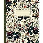 Composition Notebook: Vintage Botanical Illustration | 120 Pages | College-ruled | 7.5 x 9.25 Inch | Ideal for Students, Professionals, and Creatives | Great as a Log Book or Journal