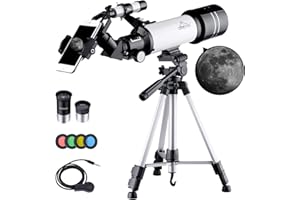 MAXLAPTER Telescopes for Astronomy, Refractor Telescope with Tripod, Smartphone Adapter, Two Eyepieces, Carrying Case, Portab