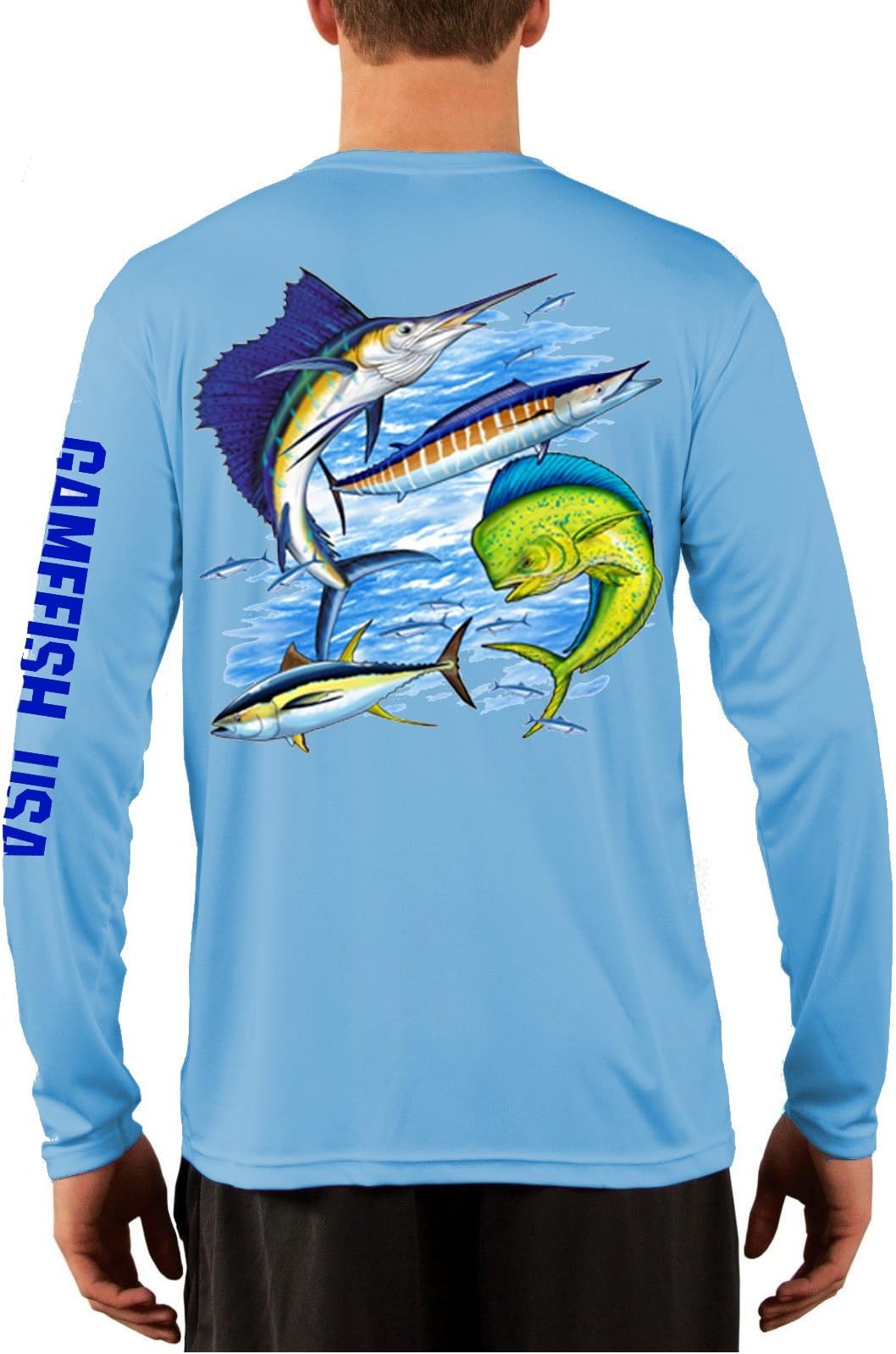 GAMEFISH USA Men's UPF 50 Long Sleeve Microfiber Moisture Wicking Performance Fishing Shirt