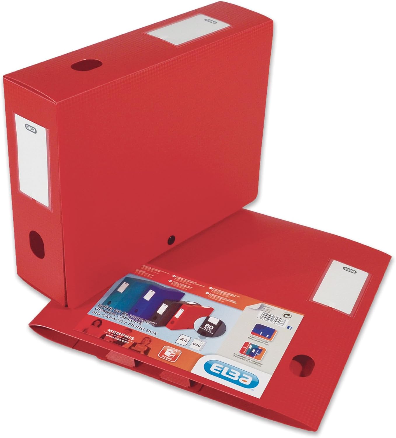 Elba Box File Opaque Self 80 mm Spine Polypropylene 24 x 32 cm Red, Random Color, 33 x 2.5 x 25 cm - Image 3