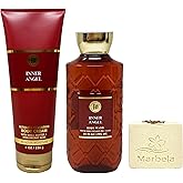Bath & Body Works Inner Angel Body Cream and Body Wash Duo Set with a Creamy Rose Bar Soap - Full Size