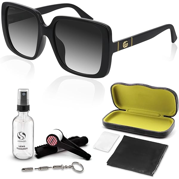 Amazon.com: Gucci Square Sunglasses for womens GG0036SN 002
