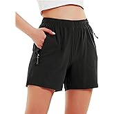 Nomolen Women's 5" 7" Hiking Cargo Shorts Quick Dry Lightweight Athletic Outdoor Shorts for Workout with Zipper Pockets