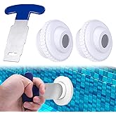 3/4"Pool Jet Nozzles Directional Flow Eyeball Inlet Fittings Jet Fit for Hayward SP1419D &amp; Upgraded Pool Plug Removal Wrench Tool with Rubber Handle for Swimming Pool Spa Opening Return Jet(3PK)
