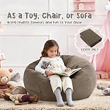 Nobildonna Bean Bag Chair Cover 200L Corduroy Light Brown No Filler view 5