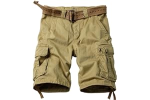 GSGGIG Mens Cargo Shorts Relaxed Fit Camo Casual Shorts Multi-Pocket Work Shorts with Pockets 11" Inseam