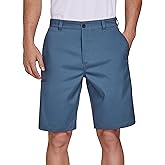 PULI Men's Golf Hybrid Dress Shorts Casual Summer Stretch Flat Front Lightweight Hiking Shorts Quick Dry with Pockets