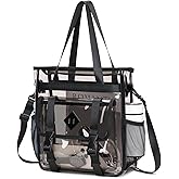 MUSEVOS Clear Tote Bag Stadium Approved 12x6x12, Thickened Heavy Duty PVC Transparent Tote Bag Water Resistant