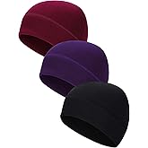 3 Pieces Winter Warm Skull Cap Soft Fleece Beanie Hat Thick Windproof Watch Cap Skiing Outdoor Warm Colored for Men Women