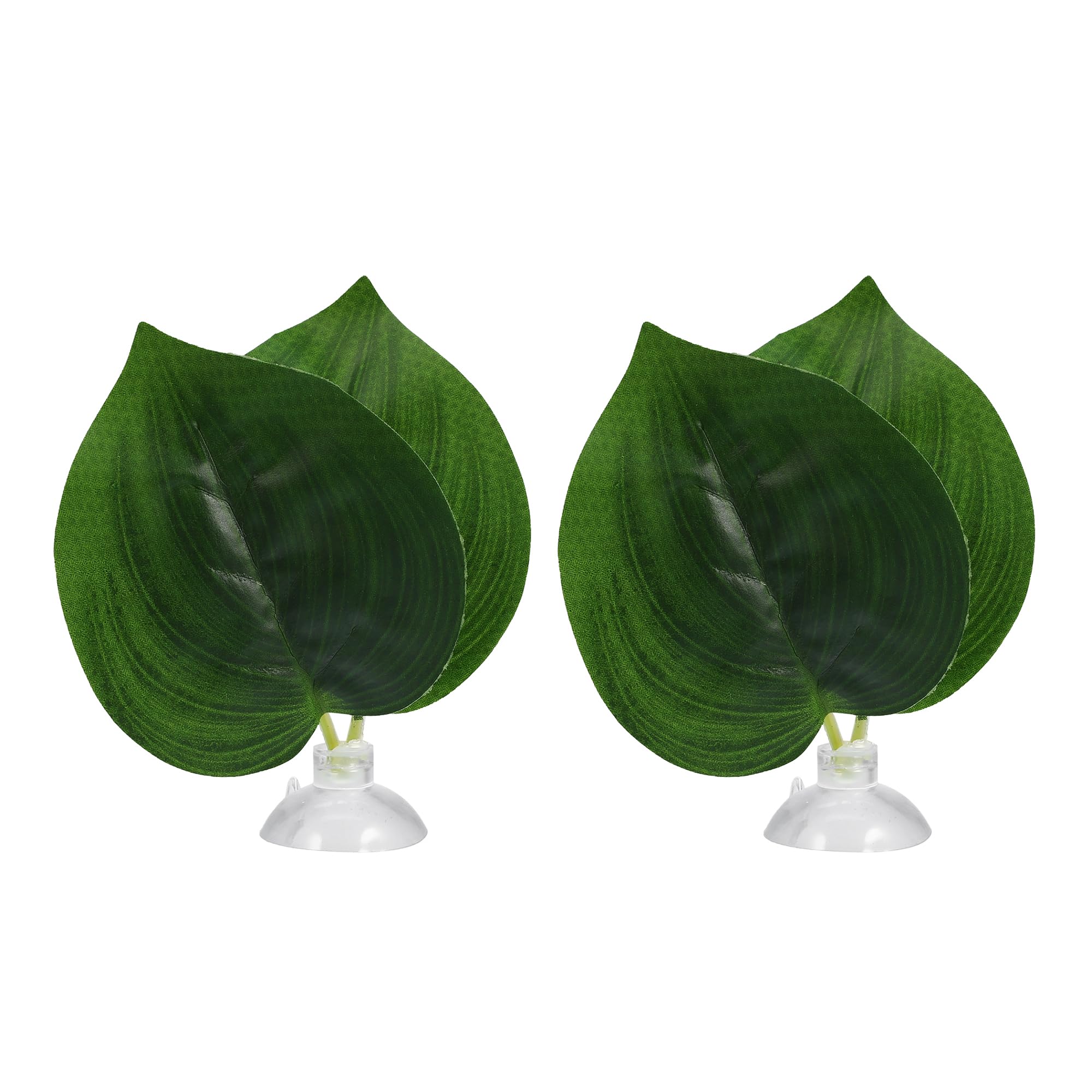CAPASTEC Aquarium Decoration,Betta Fish Leaf Pad Betta Bed Leaf Hammock Resting Hide Decoration with Suction Cup for Aquarium Fish Tank 3.15"x2.76"(Green, 2Ppcs)