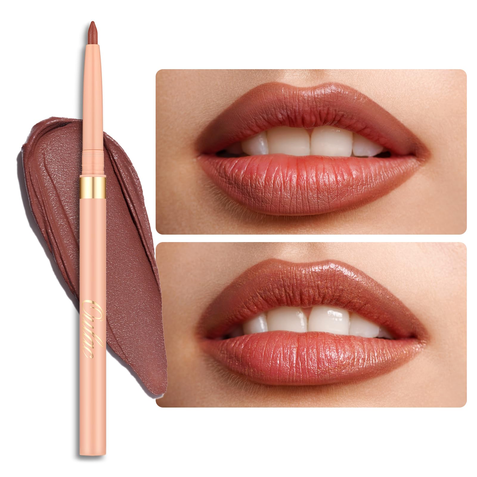OULAC Matte Brown Lip Liner, Waterproof Lipliner Pencil Lasts 24H +, Highly Pigmented, Smooth and Smudge-proof Formula, Contour Your Lips, Vegan (06) Body Talk — image 1