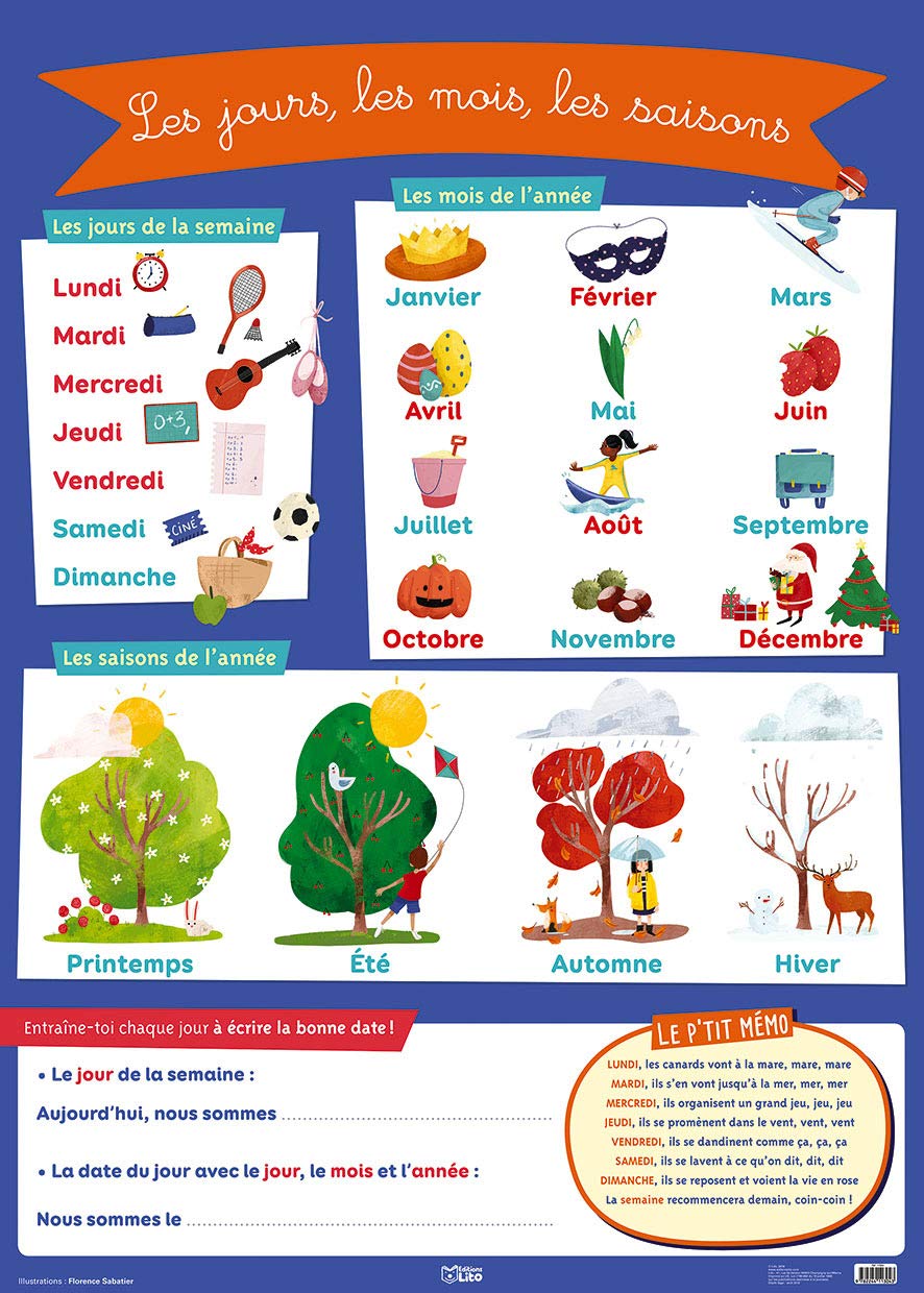 Poster Les Jours Mois Saisons Mes Posters D E Amazon Com Books