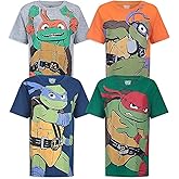Nickelodeon Teenage Mutant Ninja Turtles Boys 4 Pack Short Sleeve T-Shirts for Big Kids