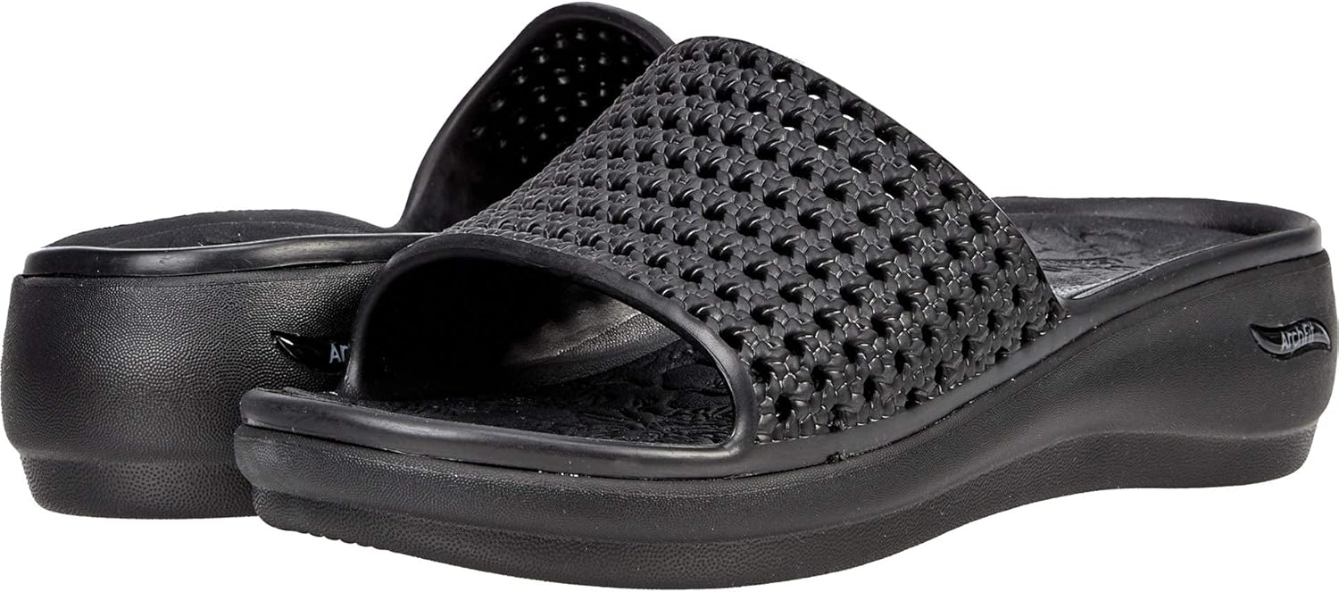 Skechers Cali Gear Arch Fit Ascend Woven Slides black Size 5 Amazon