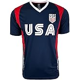 Icon Sports Official Licensed US Soccer USMNT Youth Kids Game Day Shirts Athletic Active Training Game Tee Top
