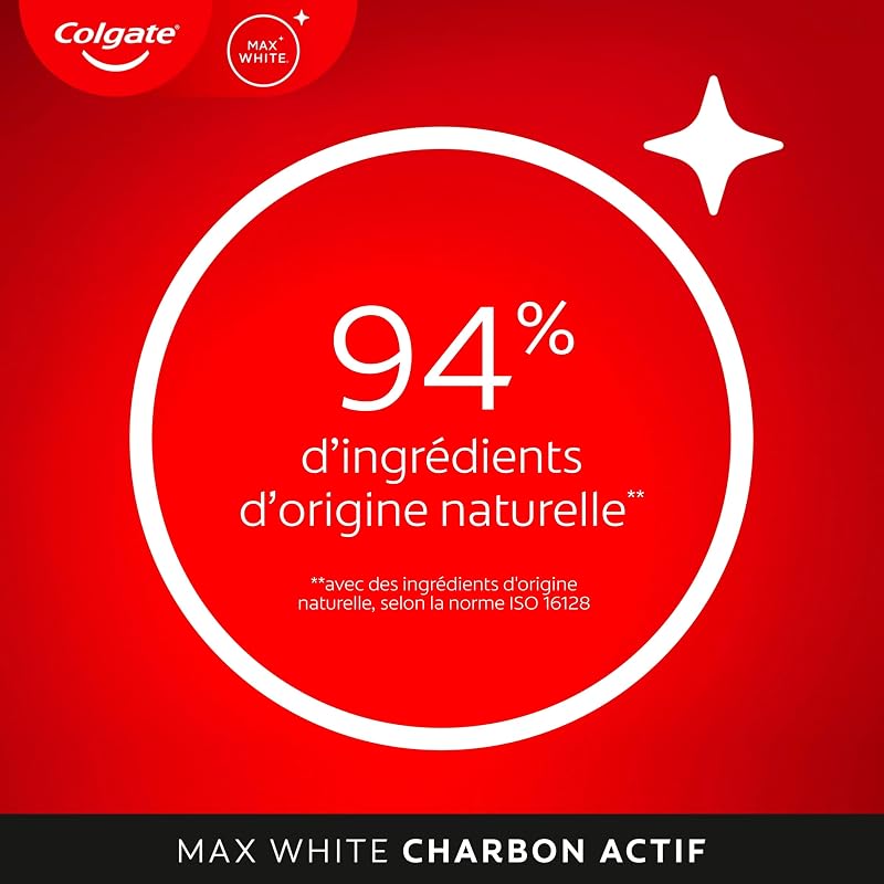 Dentifrice Blanchissant Max White Charbon Actif, Lot de 4 x 75 ml