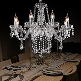 Crystal Chandeliers Candle Chandeliers Contemporary Elegant 8 Lights Dining Room Light Fixture LED Chandeliers Pendant Celing