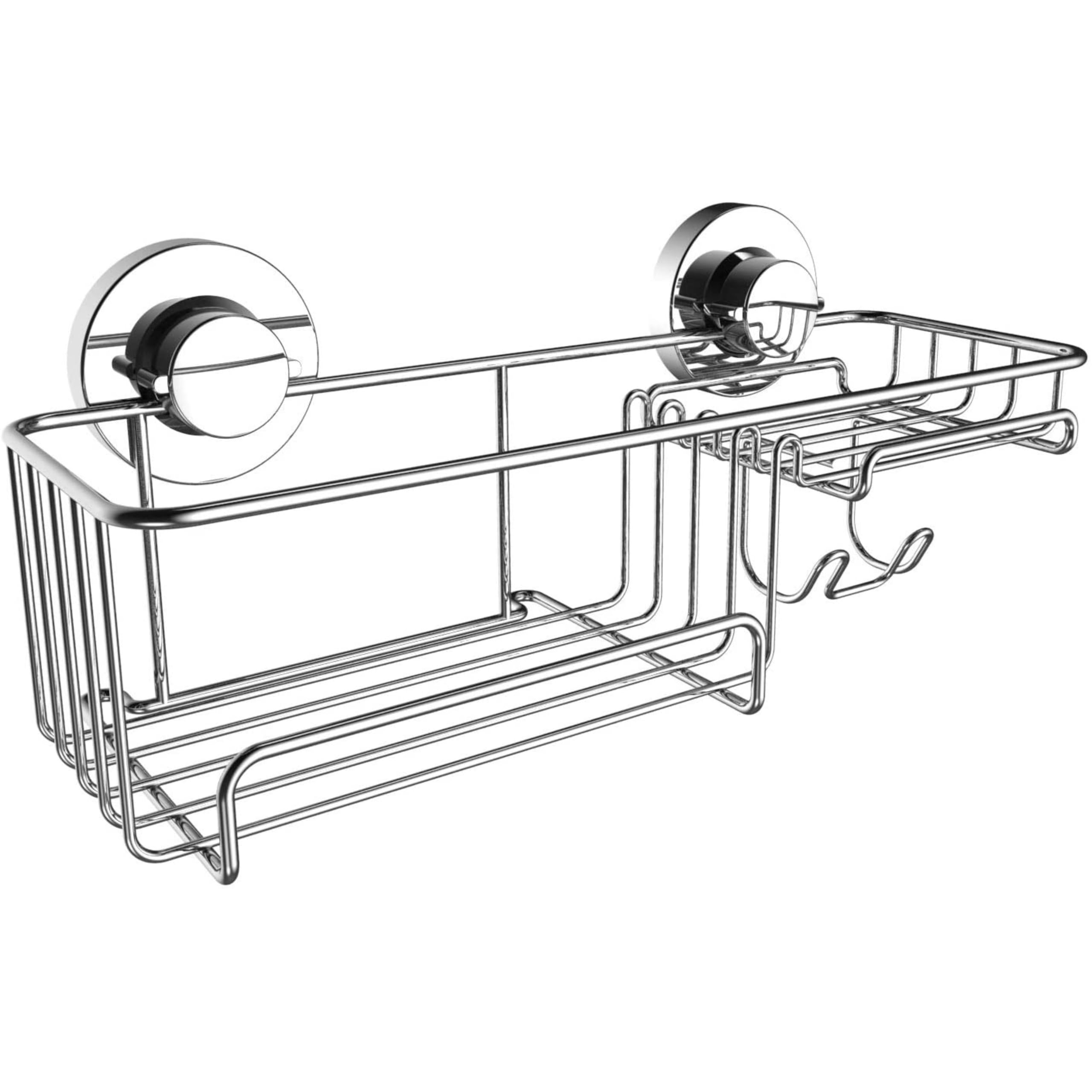 Britten & James Shower Tidy with Soap Holder Suction Fit Rust Proof Stainless Steel