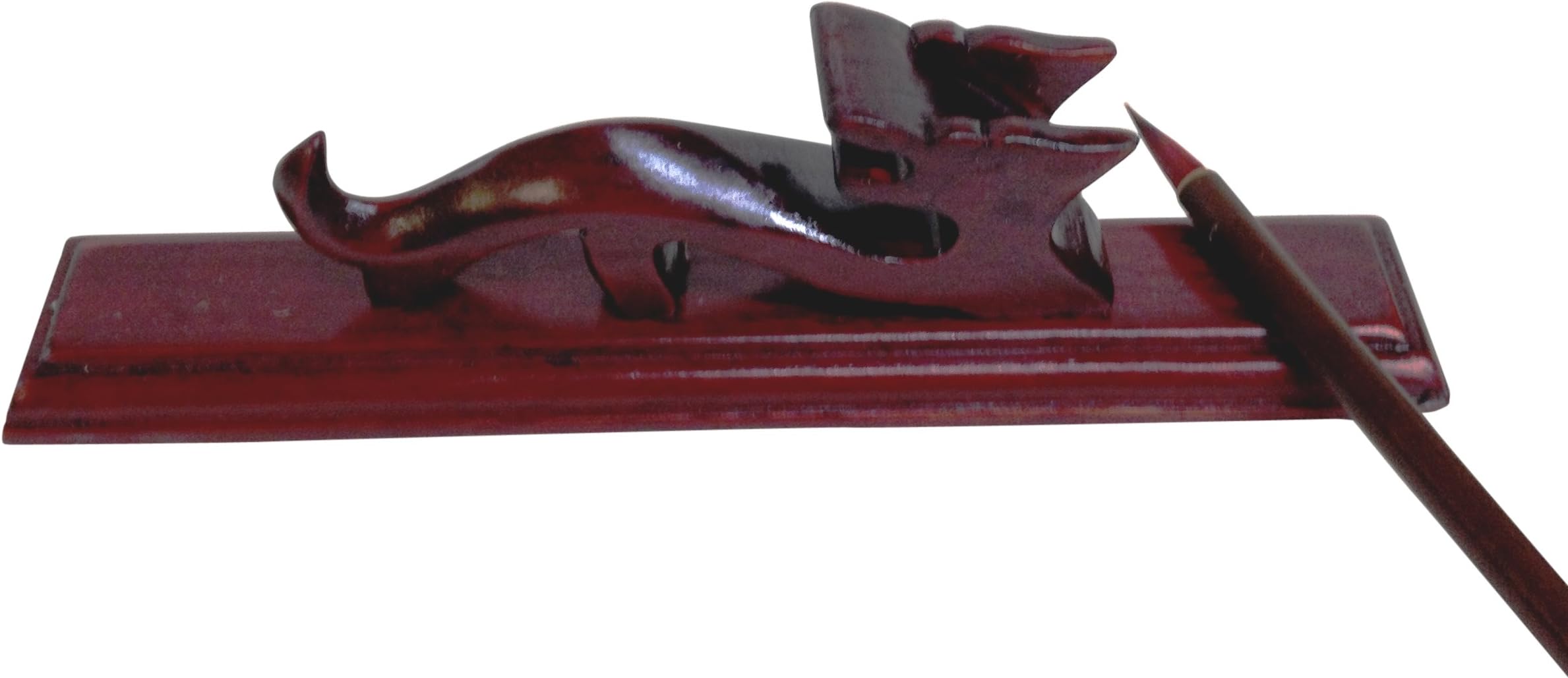 Yuemei Dragon Brush Rest, 1-1/8 by 2 by 6-Inch, Rosewood
