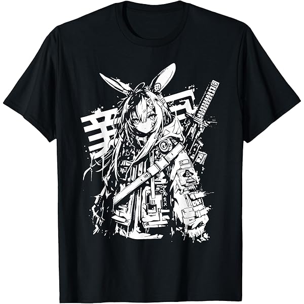 Anime Cyberpunk Bunny Girl Sweatshirt - Harajuku Style Techwear Pullover