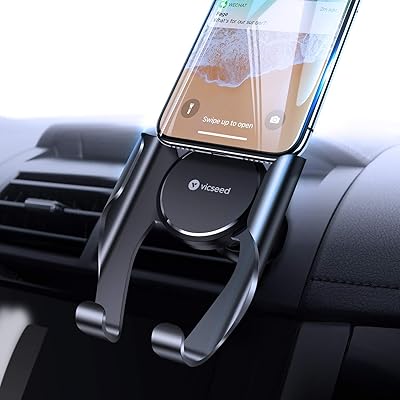 VICSEED Car Phone Mount, Air Vent Phone Holder for Car, Handsfree Cell Phone Car Mount Compatible iPhone XR Xs Max Xs X 8 7 6 Plus, Compatible Samsung S10+ S10 S9 S8 LG Google Etc.