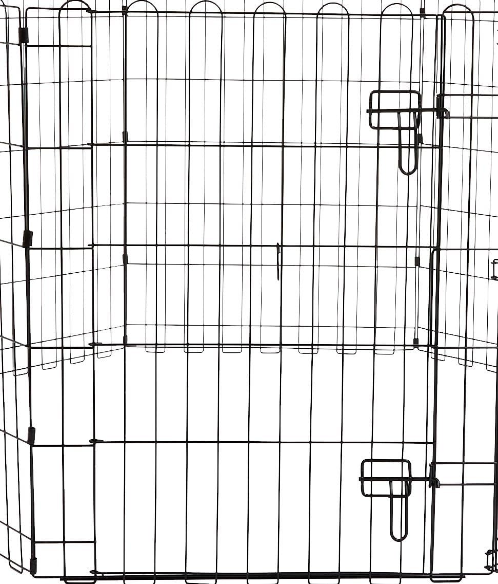 Basics Foldable Metal Pet Dog Exercise Fence Pen With Gate - 60 x 60 x 30 Inches : Pet Supplies