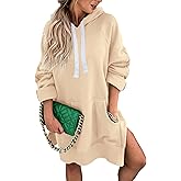PRETTYGARDEN Sweatshirt for Women 2026 Fall Oversized Pullover Long Sleeve Casual Hoodie Dress Kangaroo Pocket Winter Clothes