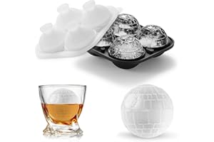 ACOOKEE Death Star Ice Cube Molds, Nerd Whiskey Gifts for Men Geeks, Fun Shapes Large Ball Ice Cube Mold for Cocktails, Bourb