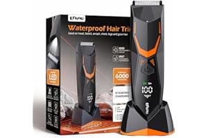 ENSSU Manscape Body Hair Trimmer for Men with LED Light for Balls/Pubic/Groin/Legs/Chest, IPX7 Waterproof Body Groomer with Ceramic Blade, Fast Charging Shaver for Wet or Dry Use