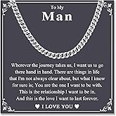 Gifts for Teens Boys Men, 6MM Cuban Link Chain Necklace for Him Boyfriend Husband Son Grandson Nephew Brother Friend -Easter Basket Stuffers Birthday Christmas Graduation Fathers Day Valentines Gifts