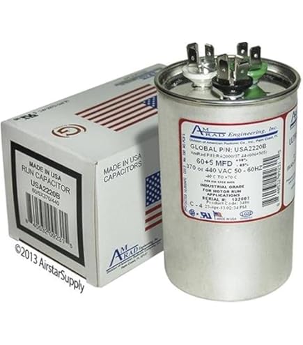 Z97F9816 - 60 + 5 uf MFD 370 Volt VAC - GE Round Dual Run