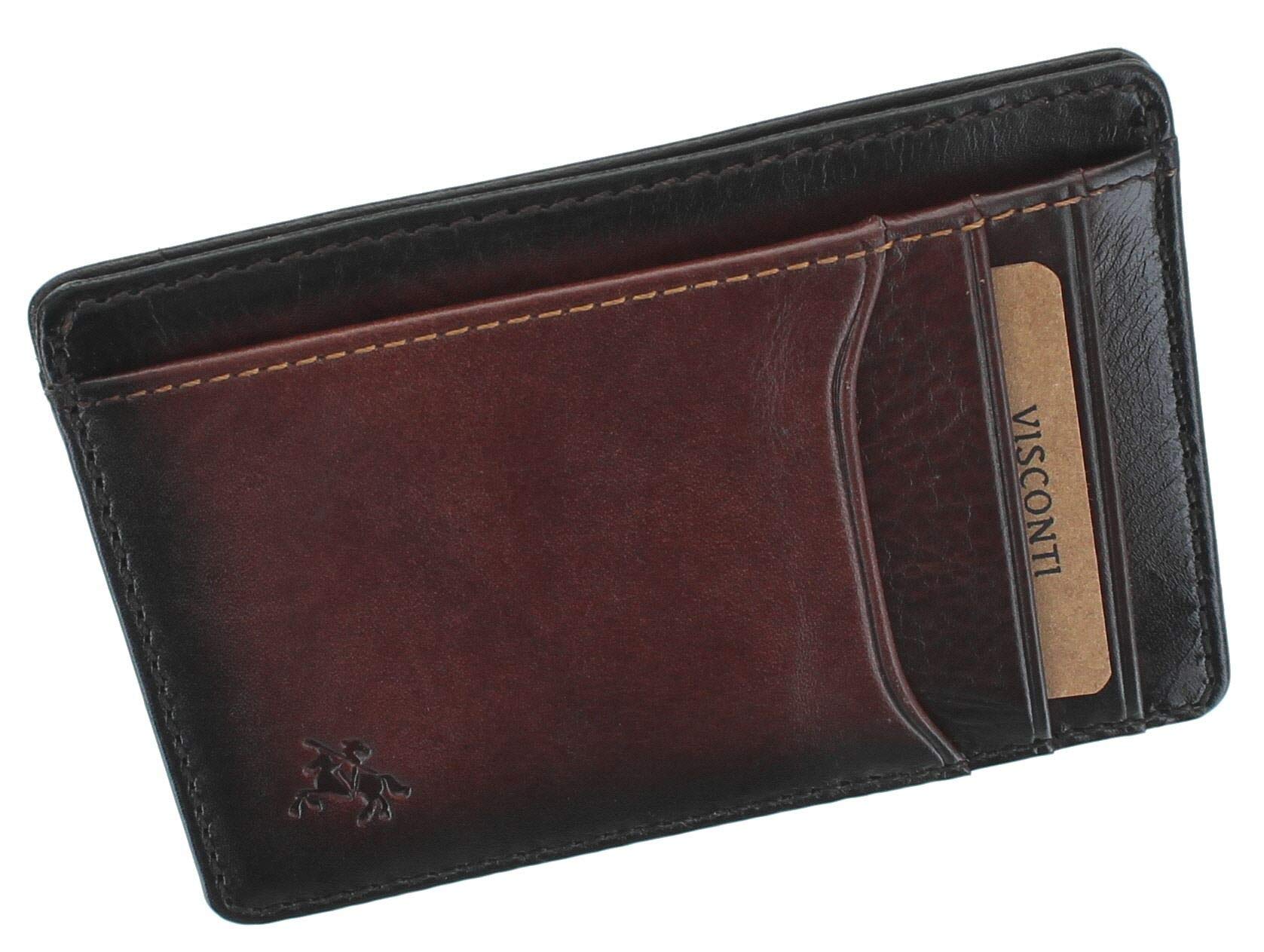 VISCONTI Atelier Collection Madison Leather Card Holder RFID Blocking AT67 Burnished Tan