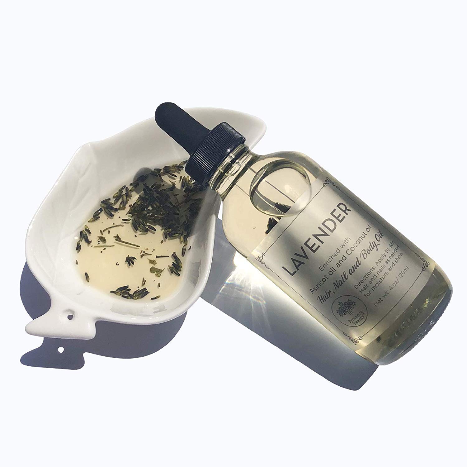 Lavender Multi-Use Oil for Face, Body and Hair - Organic Blend of Apricot, Vitamin E, Fractionated Coocnut and Sweet Almond Oil Moisturizer for Dry Skin, Scalp and Nails - 4 Fl Oz : Beauty