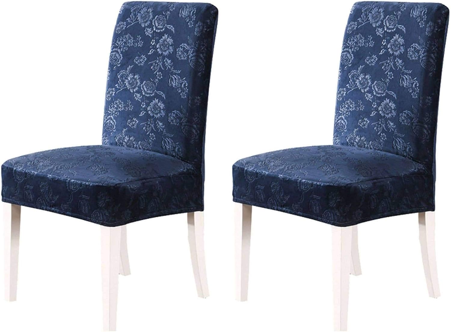 Fundas para Sillas De Comedor, Elástica Terciopelo Flores Jacquard