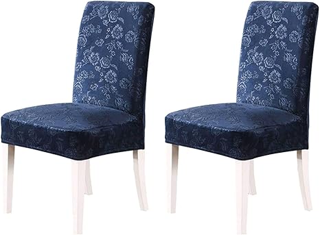 Fundas para Sillas De Comedor, Elástica Terciopelo Flores Jacquard