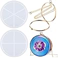 Shaker Clutch Silicone Mold Set - Round Bag Making Mold, Dynamic Liquid Quicksand Resin Kit With Findings for DIY Handmade Craft Supplies, 4 Pieces