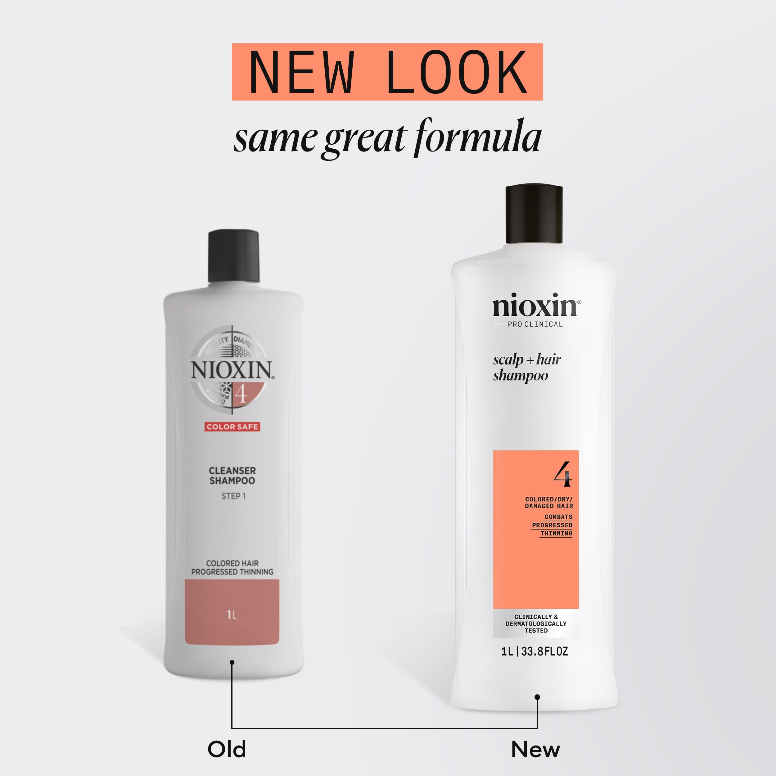 Nioxin System 4 Scalp + Hair Thickening Shampoo for Colored, Dry, & Damaged Hair with Progressed Thinning | Maintain Vibrant Color | Cleanse, Nourish & Boost Hair Density with Niacinamide & Biotin