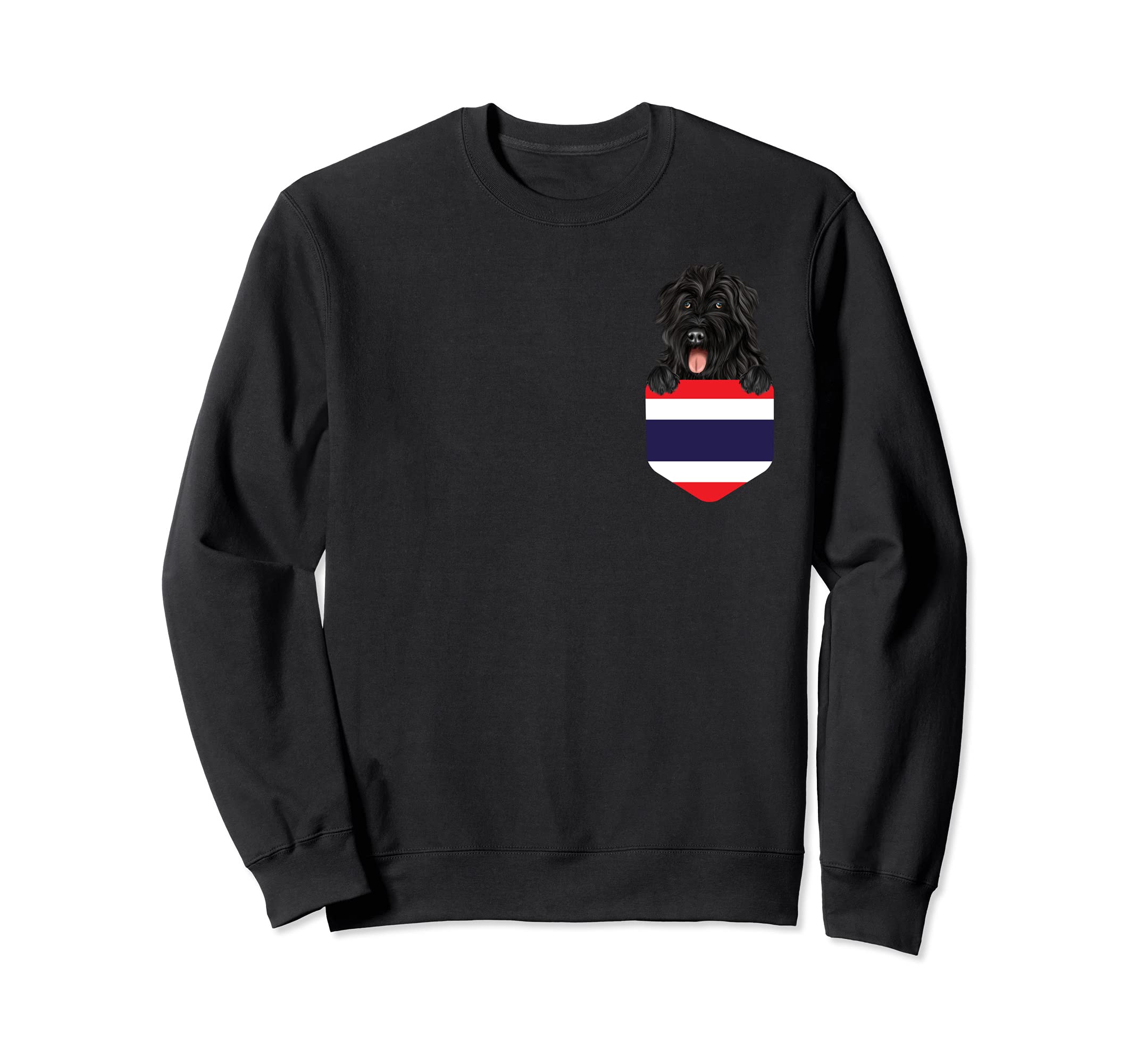 Thailand Flag Bouvier des Flandres Dog In Pocket Sweatshirt