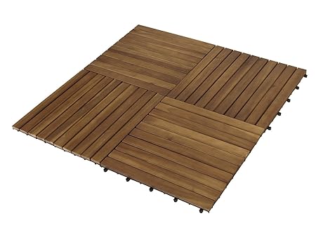 DEGAMO XL Holzfliesen 50x50cm aus Akazien Holz, 5er Set, FSC®-Zertifiziert
