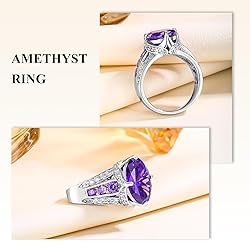 AGRULE 11.73 Carat Big Purple Gemstone Ring for Men