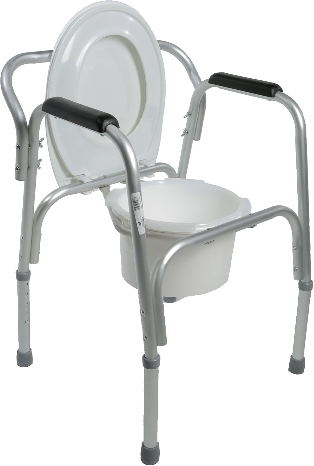 PCP Lightweight Bedside Commode with Pail and Removable Backrest, Silver Frost: Health & Personal Care