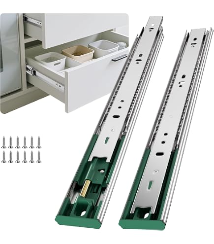 YENUO Soft-Close Drawer Slides – Full Extension, Heavy Duty 100lb Capacity, Ball Bearing Smooth Glide