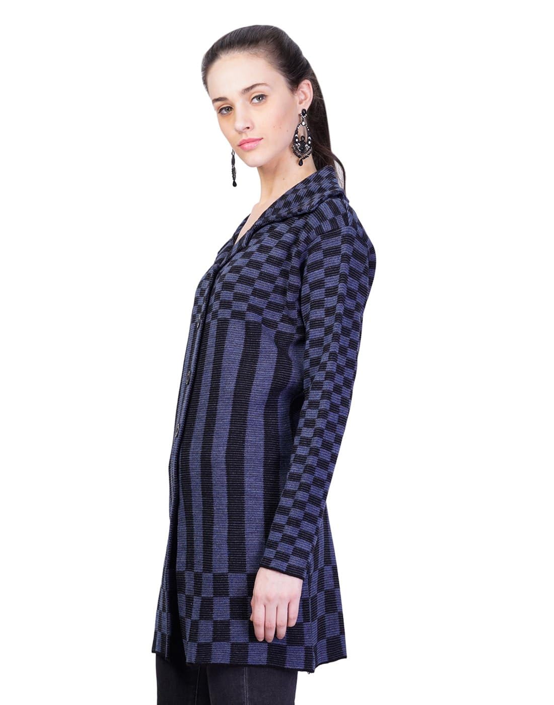 montrex blue designer long coat for women