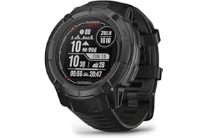 Garmin Instinct 2X Solar - Tactical Edition, Rugged GPS Smartwatch, Built-in Flashlight, Ballistics Calculator, Solar Charging Capability, Black