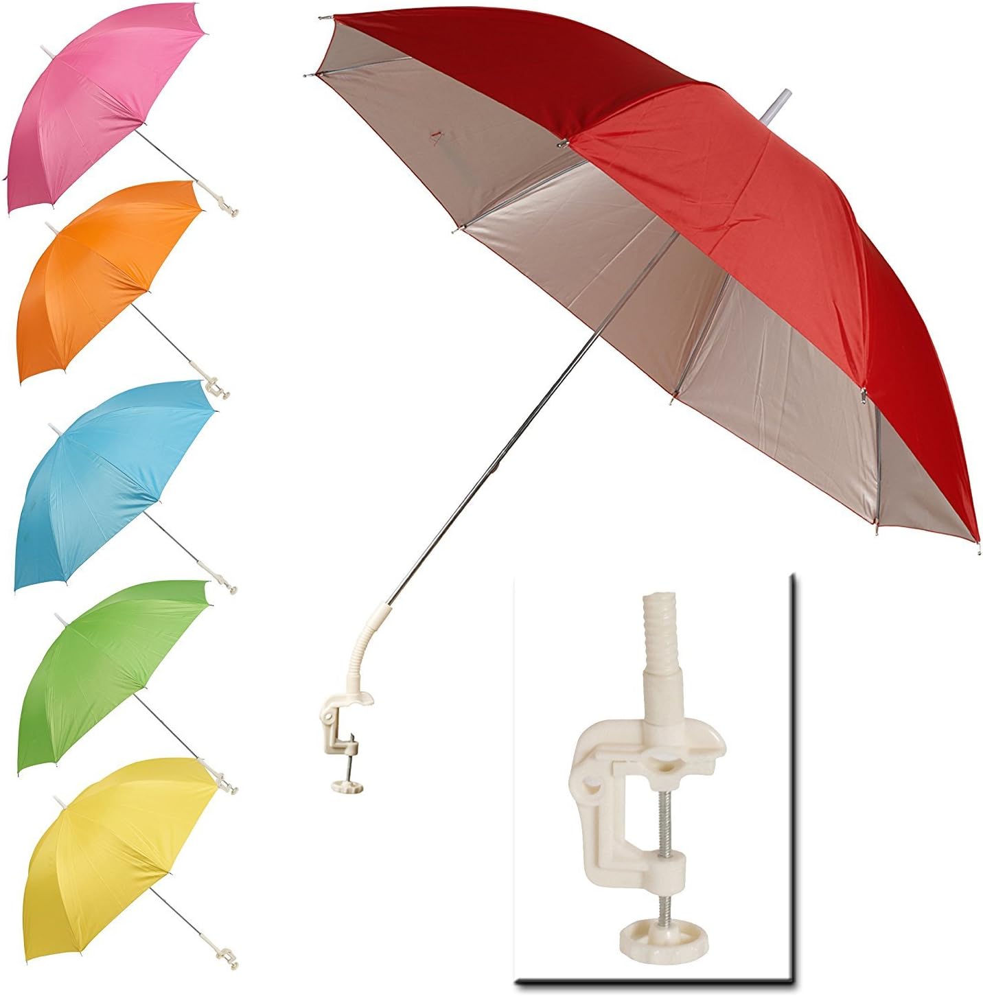 Clamp On Screw Portable Deck Chair Umbrella Lightweight Balcony Parasol Blue Clamp On Screw Portable Deck Chair Umbrella Lightweight Balcony Parasol Blue